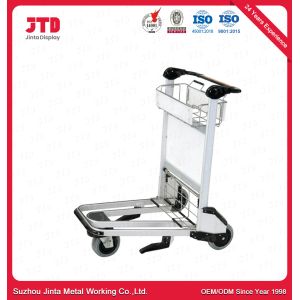 Белая вагонетка багажа аэропорта со сплавом колес тормоза 3 алюминиевым