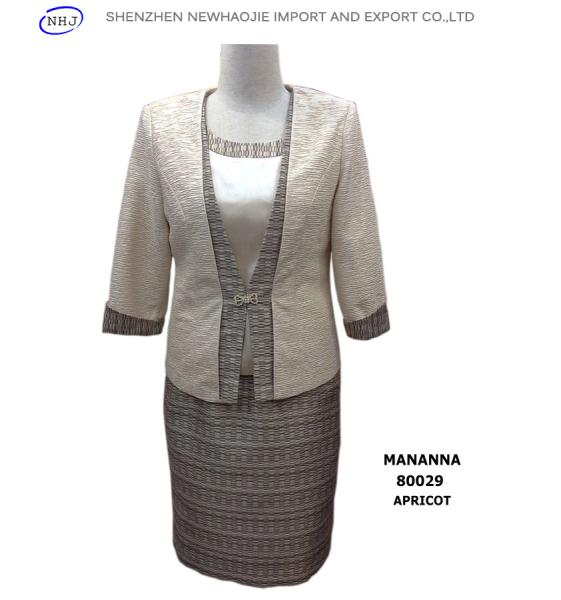 MANANNA 80029 Apricot/Gray 2 pcs dress suit for wedding