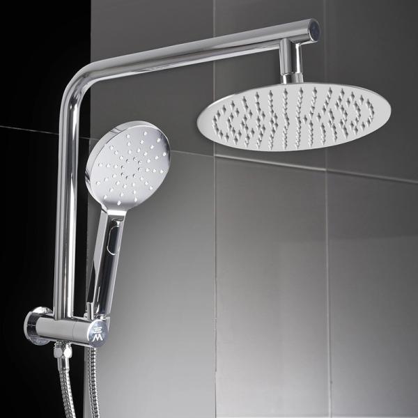 High Pressure Rain Round Brass Taps Mixer Handheld Chrome Finshing Shower Heads With Arm