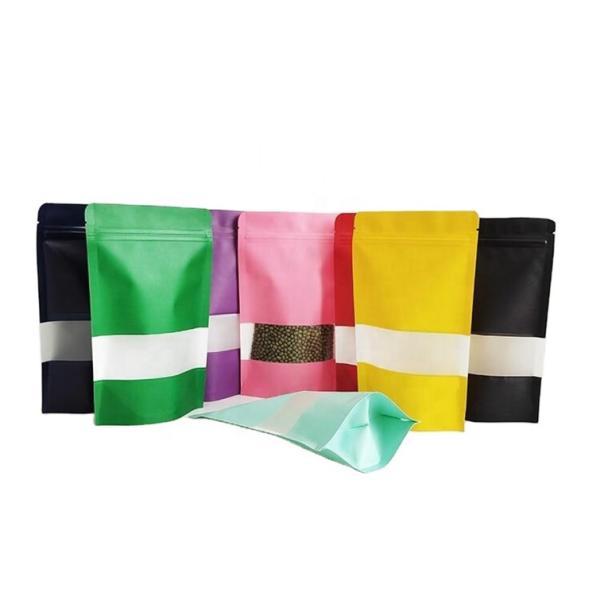 Wholesale Price White Kraft Paper Bags for Mango Powder Nuts Pet Food Biodegradable Zipper Smell Proof Paper Packaging B