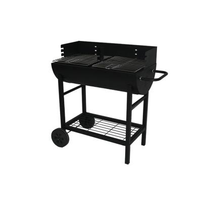 Back to School Occasion Outdoor Portable BBQ Drum with Half Barrel Design and Wheels