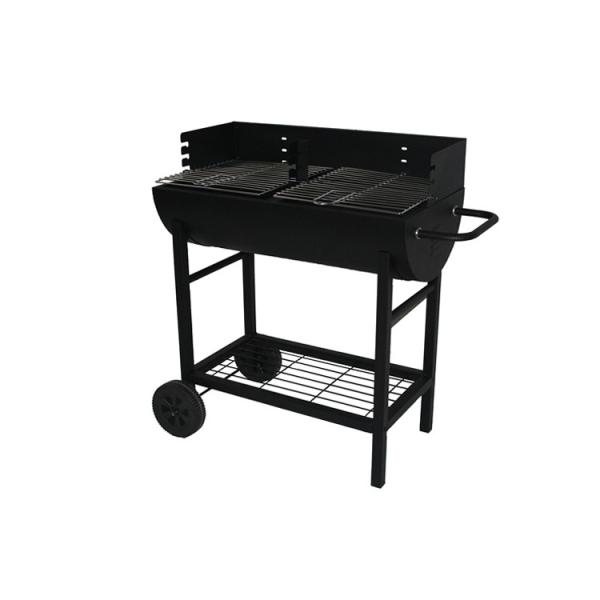 Back to School Occasion Outdoor Portable BBQ Drum with Half Barrel Design and Wheels