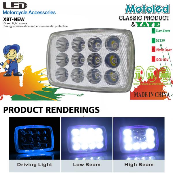 CD70 CG125 Farol LED de motocicleta de alta condutividade térmica Alumínio Casamento 12 lâmpada