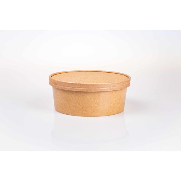 Kraft Paper Salad Bowl with PET/PP Lid in 500ml 750ml 1000ml 1100ml 1300ml Sizes for Fresh Food Packaging