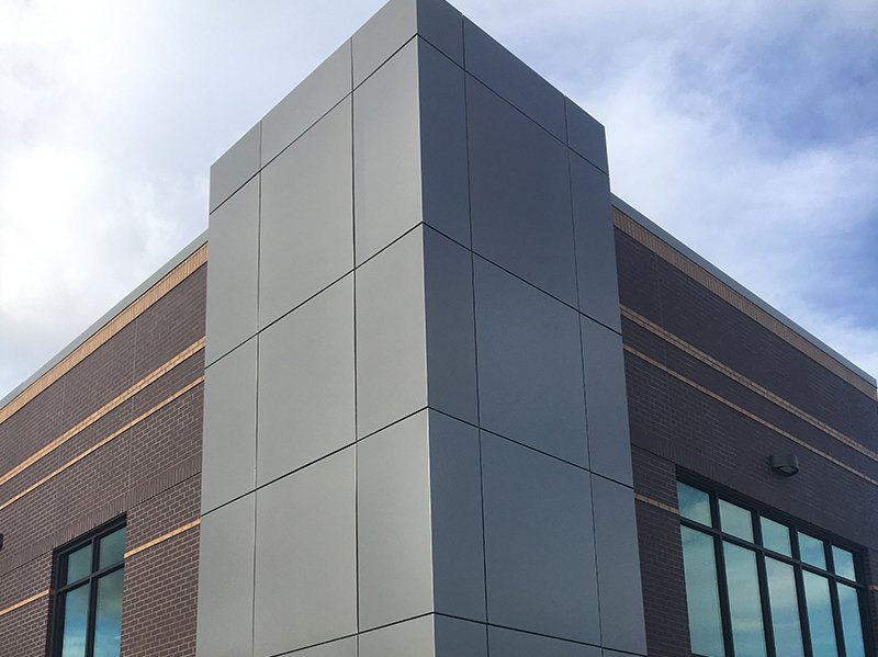 Brushed Silver Aluminum Composite Panel With Fireproof Properties, Sound Insulation, Strength & Durability