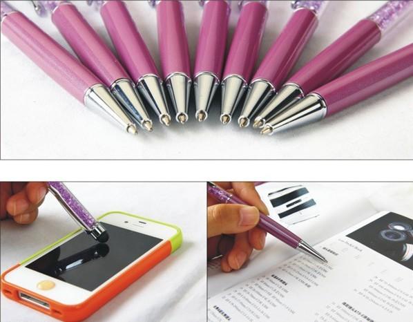 2014 Hot! Crystal pens - metal ball pen -pink color