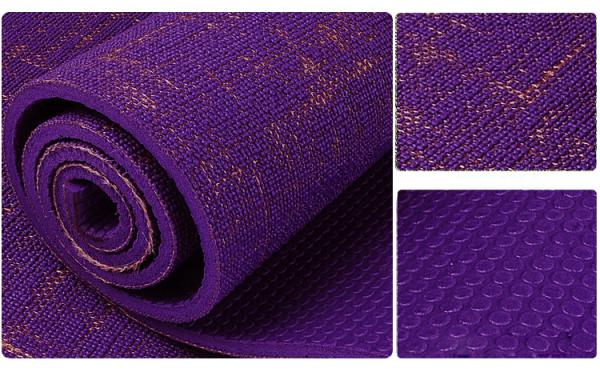 Ningbo virson New style hot sale eco friendly PVC jute yoga mat.Gym pvc yoga mat,