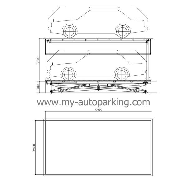Underground Garage Double Deck Pit Design Scissor Parking Lift System