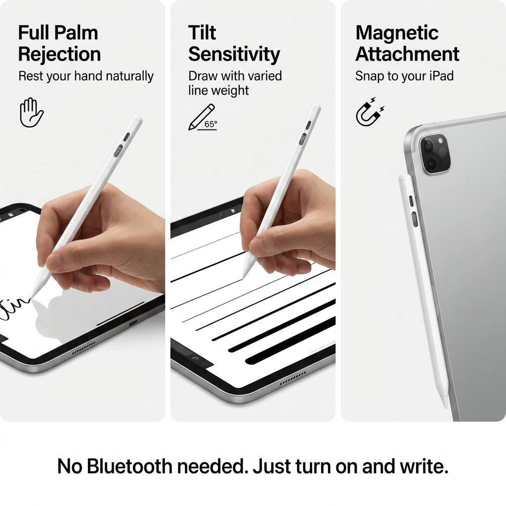 iPad Stylus Pen LED Digital Battery Display Type-C Fast Charge Active Pencil Palm Rejection Tilt 8 Colors OEM Wholesale
