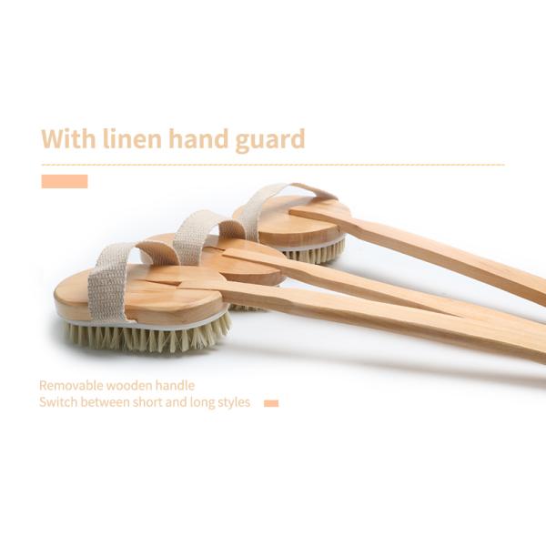 Beech Wood Sisal Bristles Exfoliating Dry Brush For Dry Skin Cleansing