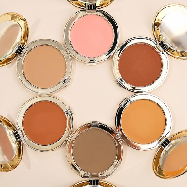 Poudre compacte de maquillage avec logo privé, cosmétiques personnalisés, marque de distributeur