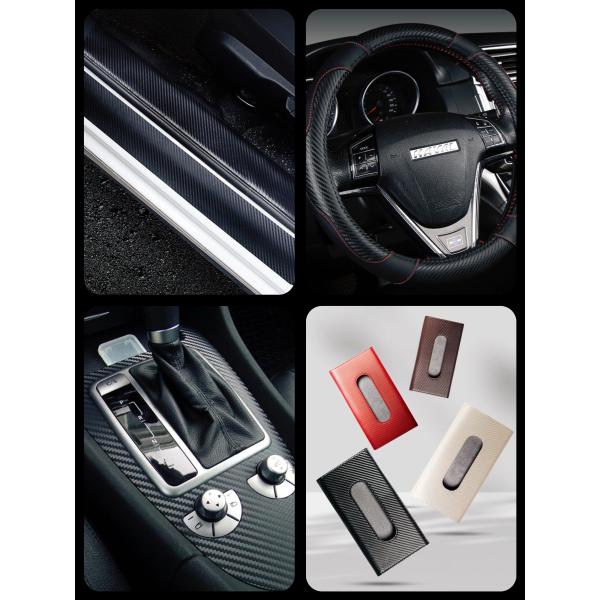 Flame Retardant Black PVC Leather 0.6mm Carbon Fiber Embossed Leather