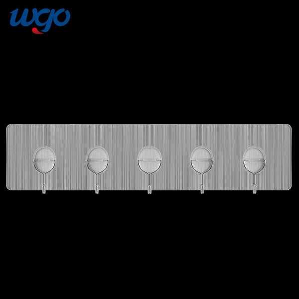 304 Stainless Steel Self Adhesive Wall Molunted Hook Rail Rack For Clothes Coat