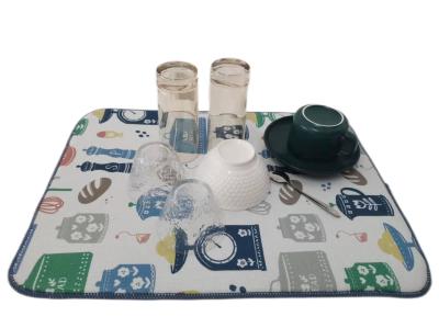 Plat de impression lavable d'évier de ménage séchant le tapis 38x50cm Microfiber