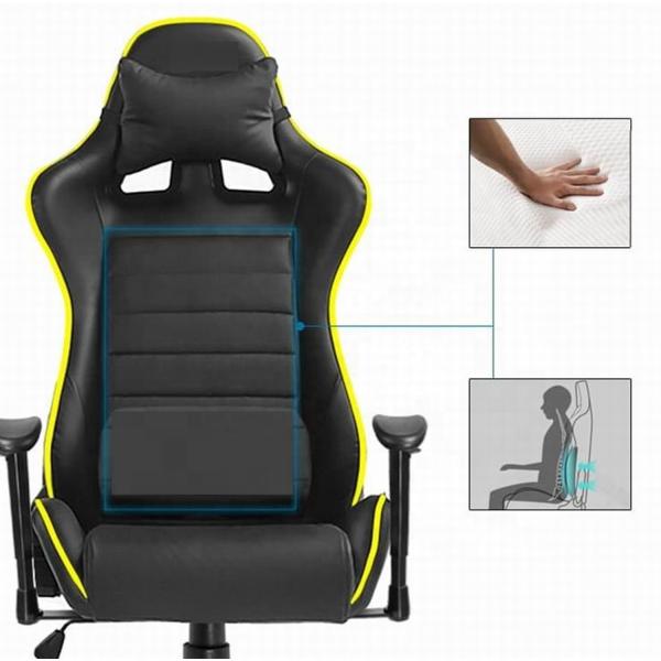 Comfortable Ergonomic PU Leather Gaming Chair With Massage Function And LED Light