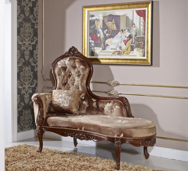 Linen European Style Chaise Lounge Healthy Sponge Soft Armrest 1750*760*1350mm