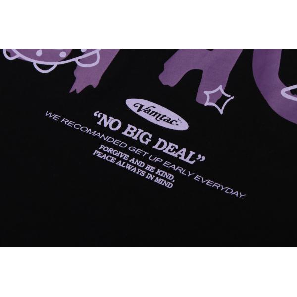 Short Sleeve Unisex Men's T-Shirt Cotton Cartoon Letter Print with Breathable Fabric