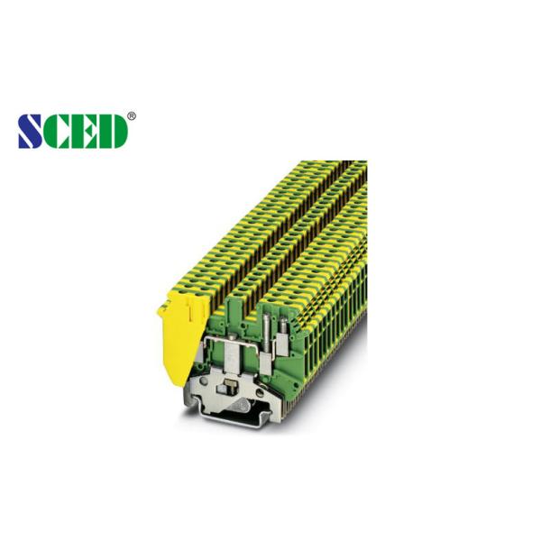 2.5mm2 anchura uso del elevador del AWG 30 - 12 de la serie del carril del dinar del color amarillo y verde de 5.2m m