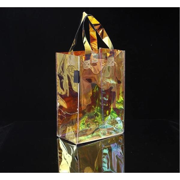 Clear Pvc Handle Bag Portable Knotted Handle PVC Ice Cooler For One Wine