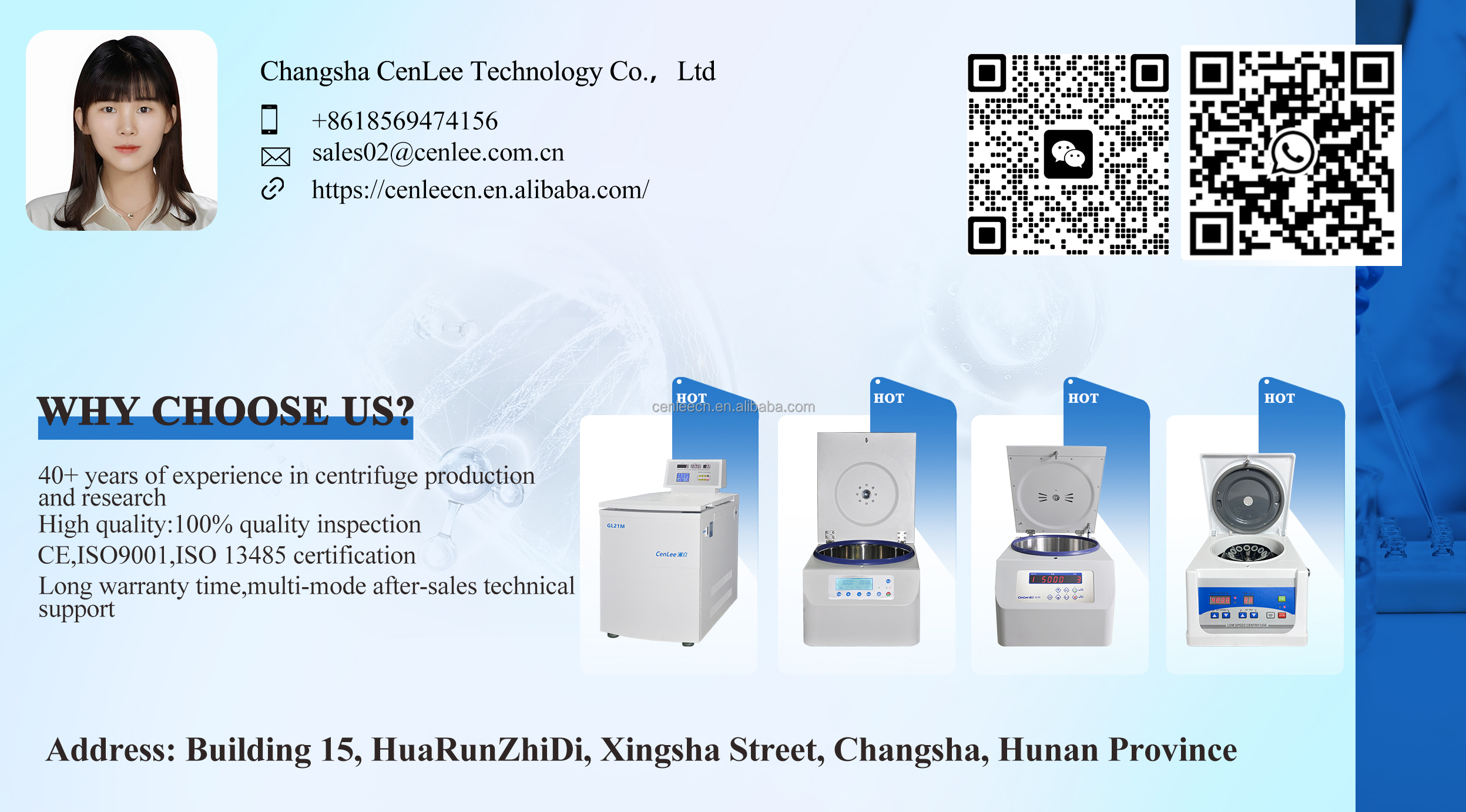 CenLee TGL-16 Portable Benchtop 16000rpm Refrigerated Centrifuge High Speed Machine 90ml Fixed Angle Rotor Laboratory