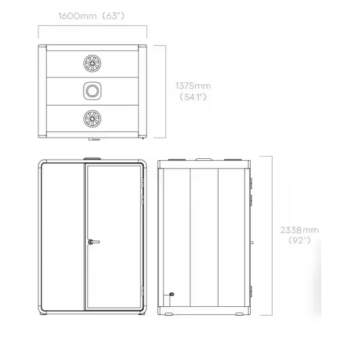 Cabina acústica individual para una persona, 220V, para empleados de oficina