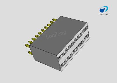 Female header, PCB Mount Receptacle, Vertical, Board-to-Board, 2X10 Position, 2.54mm Pitch, Shrouded, Gold Flash, DIP