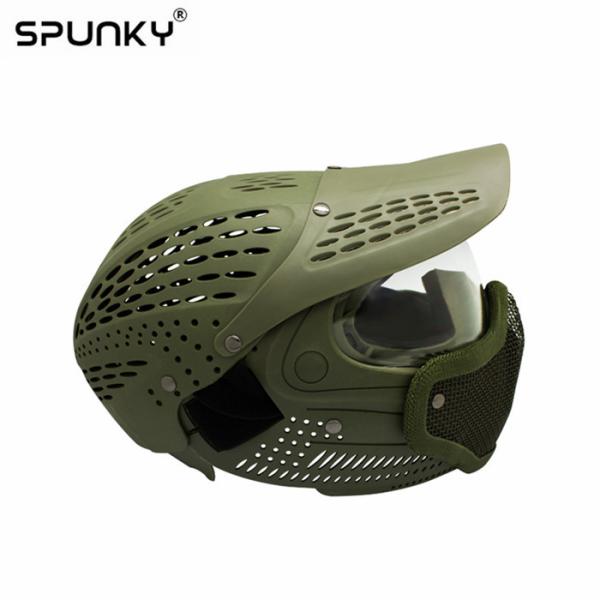 Full Head Cover Paintball Face Mask With Wire Mesh Black / Oliver Color