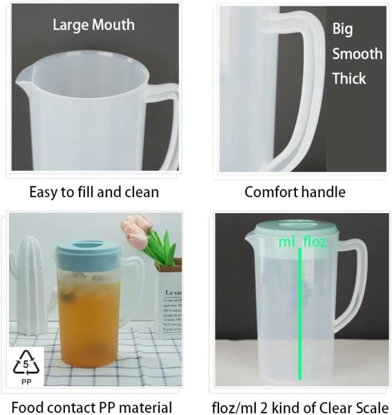 Restaurant Supplies, Kitchen Supplies, Hotel Supplies, Water Carafe With Lid 1.8L Water Jug Plastic Pitcher