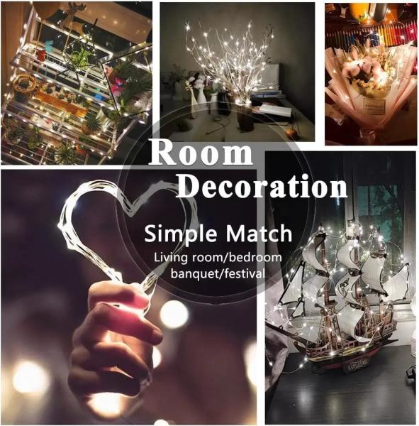 10m Battery Operated Christmas Lights Silver Wire Twinkle Lights With Remote Control