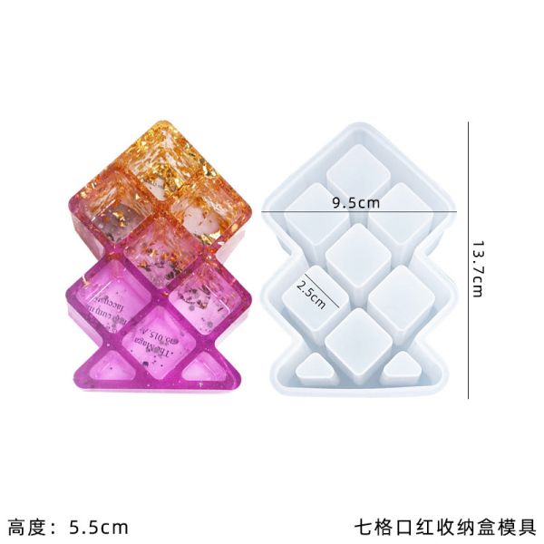 DIY crystal dropper molds, multiple beautiful and creative lipstick storage boxes, silicone molds, spot wholesale