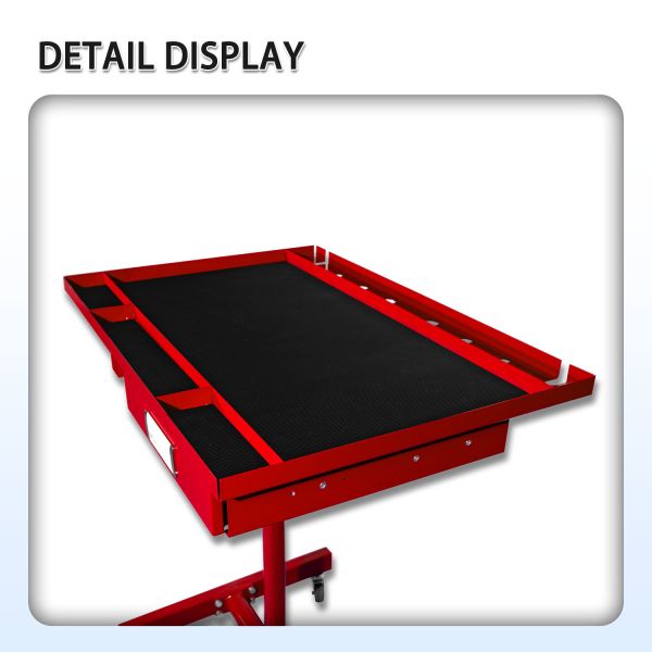 Adjustable height Mobile Transport Carts with locking wheels heavy duty steel frame non slip rubber mat and spacious tool tray for professional