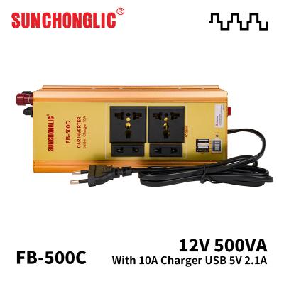 500va Modified Sine Wave Car Inverter Socket Converter With Charger 12v To 220v