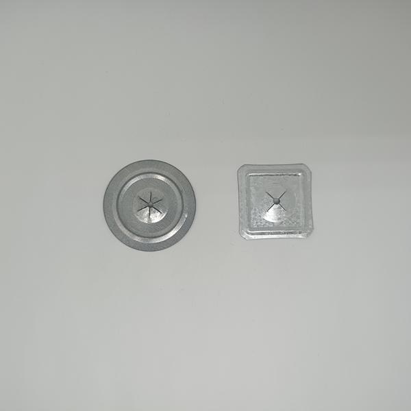 Galvanized Steel Square Aluminum Self Locking Washer For Fixing Insulation Pins