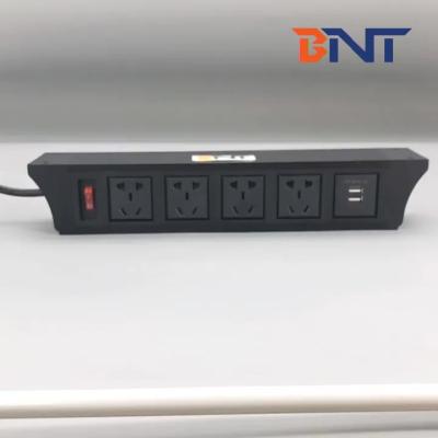 Universal AC power hang under office table power outlet with usb charger