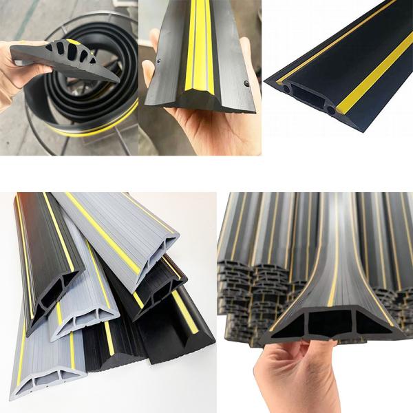 Black Yellow Line General Garage Door Threshold Sealing Strip for 20-220mm Width