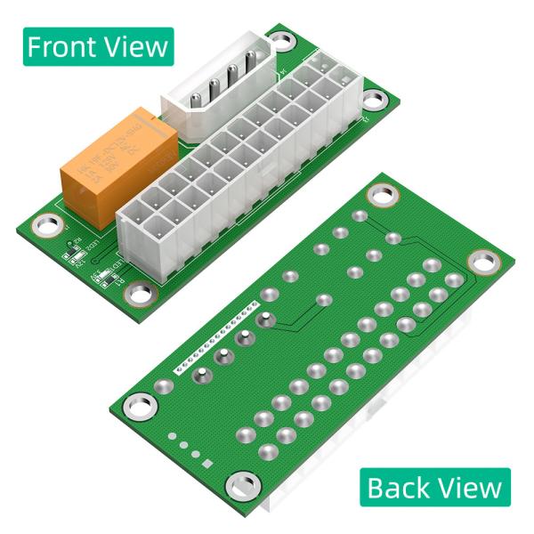 ATX2ATX-N03 Двойной адаптер питания ATX 24Pin до 4Pin SATA Power Sync Starter Card Extension Cable Riser Adapter