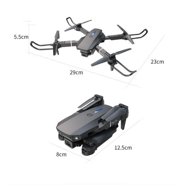 Professional Portable Drone E88 Pro with Dual Camera 4k 8k Wifi Fpv Quadcopter 3.7V 1800mAH Lithium Battery Capacity
