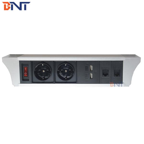 Office Aluminum Under Table Interconnect Electrical Socket / Electric Under Desk Mounted Socket