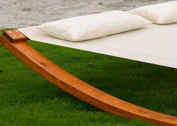 Pool Sun Lounger Outdoor Furniture Red Brown Wooden Lounger For Adults / Kids