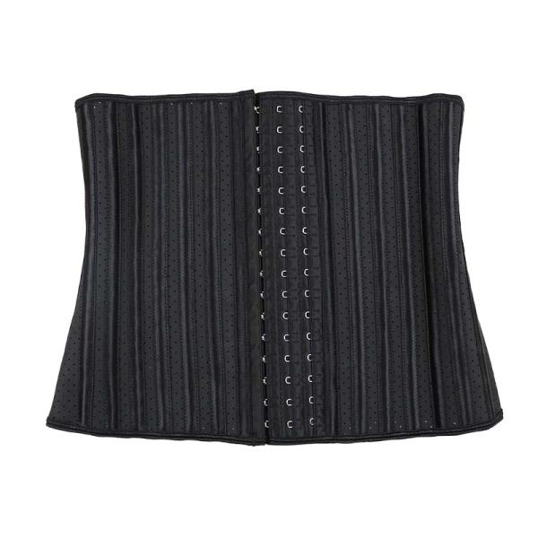 Hollow 5XL 29 Boned Latex Sport Waist Trainer Black Waist Cincher Corset