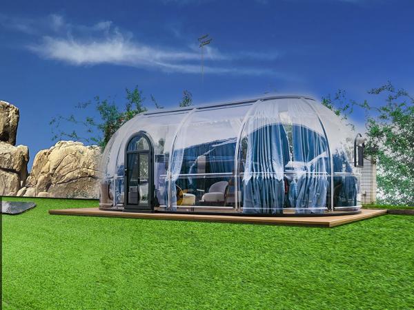 Modern Fashionable Outdoor Prefab Infinitely Elongated Elliptical Shape Star Room for Glamping Geodesic Dome House for Hotels