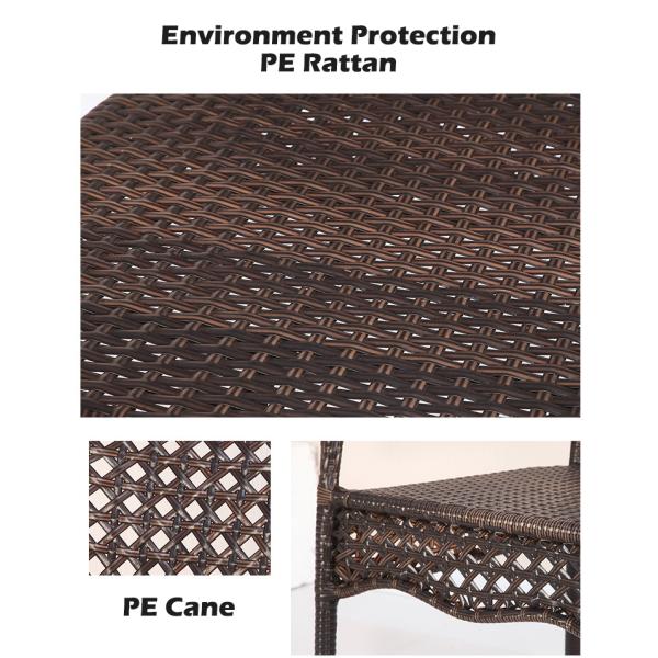 Outdoor Garden Balcony Stackable Armchair and Wicker Dining Table Set for Leisure
