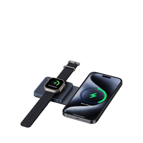 Foldable Wireless Charger With 5W~15W Fast Charging Black/Light Blue/Dark Blue/Red/Green