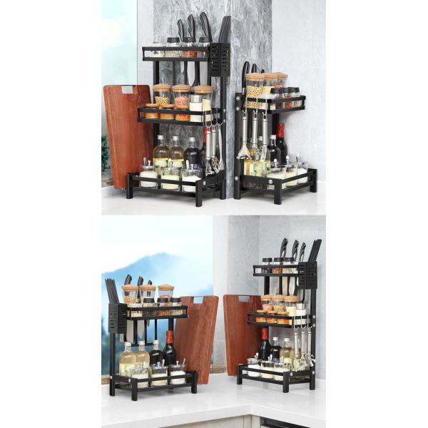 2 Layers Countertop Kitchen Rack For Condiment 15inch Height  7inch Width