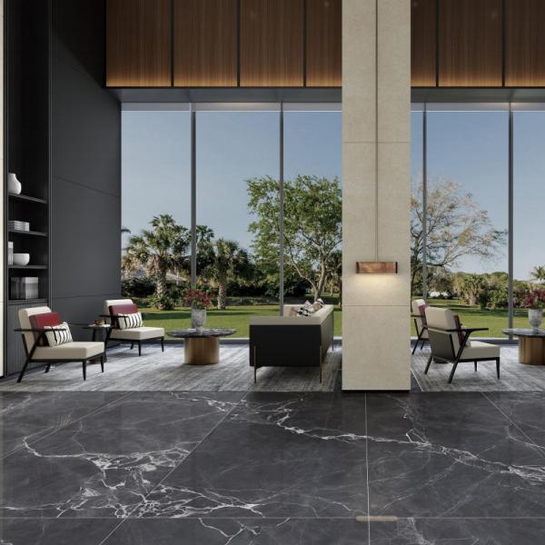 Scratch Resistant White Polished Porcelain Tiles In 3 Patterns