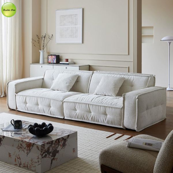 Two Seater Fabric Compressed Sofa Lumbar Support Space Saving Customized