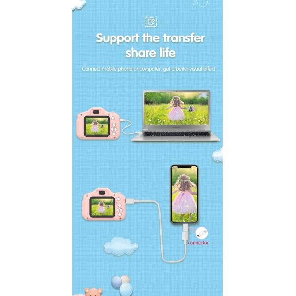 Appareil photo numérique pour enfants X11S Mini à double objectif 1080P, motif lapin de dessin animé, pour enfants