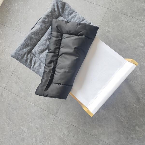 OEM Bamboo Pet Beds Long Faux Fur Dog Bed Frame Wood