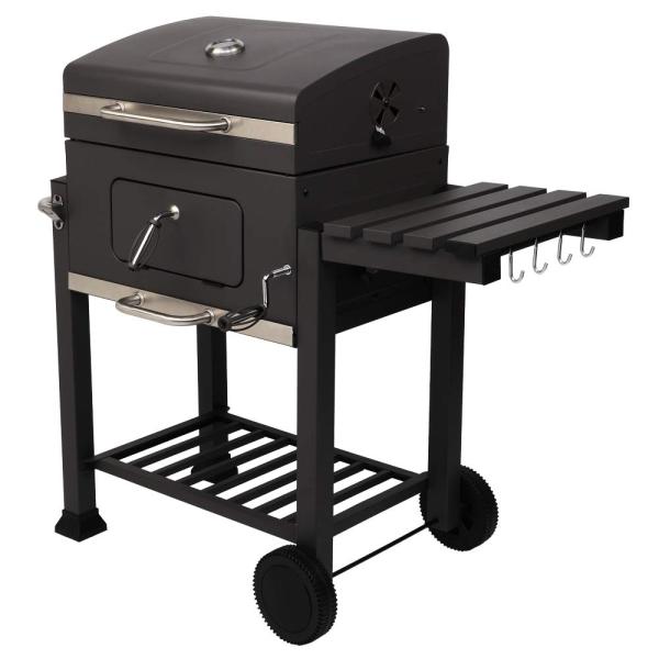 Портативный домашний грубый угольный барбекю с складной полкой для пикника и решеткой для приготовления пищи