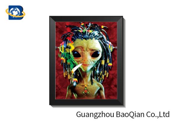 Unique Design 3d Poster Pictures With White MDP Frame , 3d Flip Image